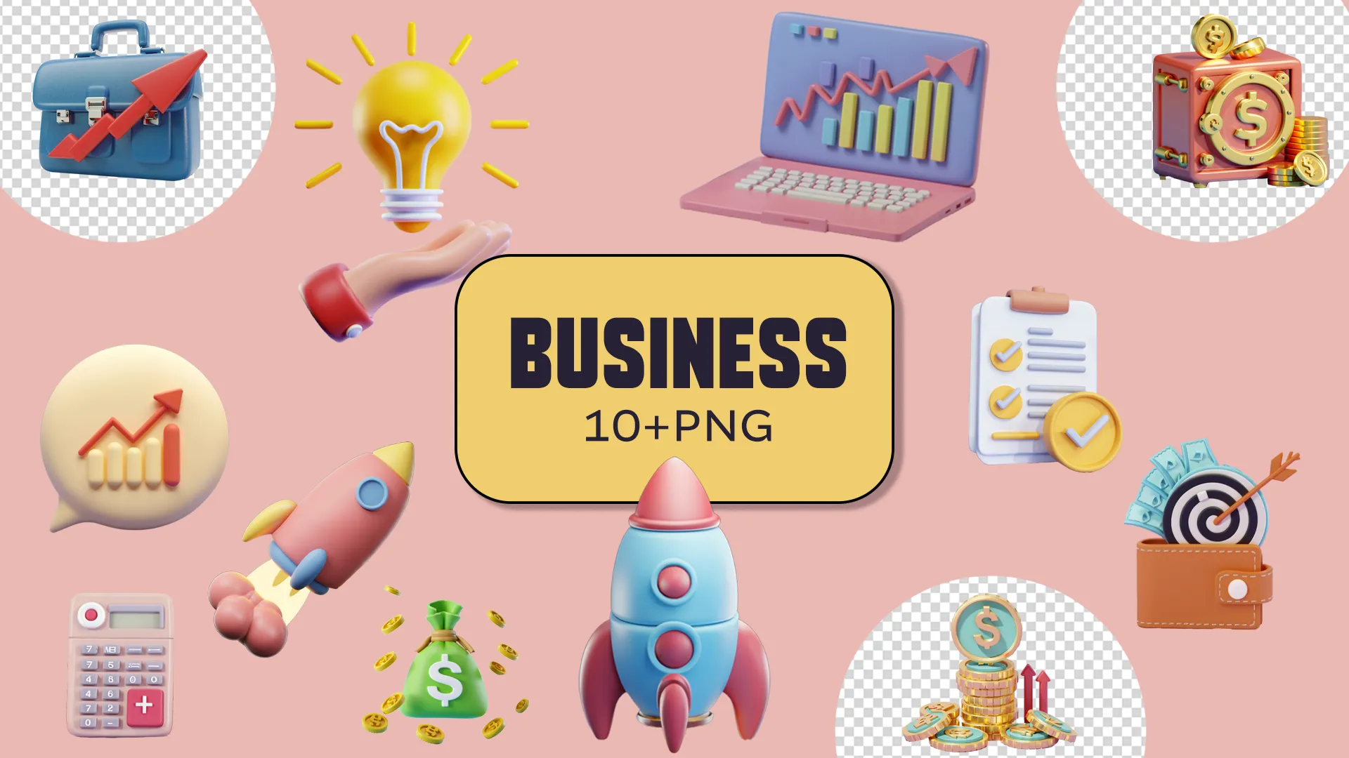 Financial Growth and Success 3D Pack for Business Analysis image